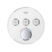 Внешняя часть термостатического смесителя GROHE Grohtherm SmartControl на 3 выхода, белая луна (29904LS0)