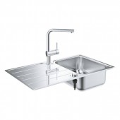 Мойка и смеситель для кухни Grohe Minta, нержавеющая сталь матовая (31573SD1)