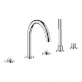 Комплект для ванны на 5 отверстий GROHE Atrio Private Collection, монтаж на борт, без рукояток, хром (25224000)