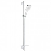 Душевой гарнитур GROHE Rainshower SmartActive 130 Cube, 3 вида струй, белая луна (26586LS0)