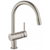 Смеситель для кухни GROHE Minta с выдвижным C-изливом, хром (32918DC0)