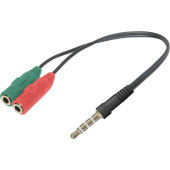 Переходник Headset Jack 2*3.5jack—3.5 4pin jack 0,15м