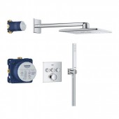 Набор для душа GROHE Precision SmartControl: термостат на 3 выхода, SmartBox, верхний душ, подключение для шланга, шланг, хром (34875000)