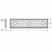 Нож Dimar C80358958 твердый сплав c 3-мя отверстиями 49,5х12х1,7 (C80358958)