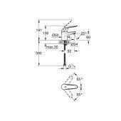 Смеситель для раковины GROHE Euroeco Special, рычаг 120 мм, хром (32762000)