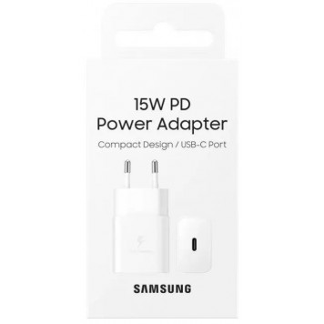 Зарядное устройство Power Adapter (w/o Cable) 15W USB Type-C EP-T1510NWEGRU white-1