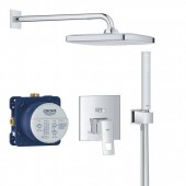 Готовый комплект для ванной комнаты GROHE Eurocube, с верхним душем Tempesta 250 Cube, хром (25239000)