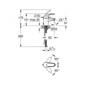 Смеситель для раковины GROHE Euroeco с цепочкой, хром (32881000)