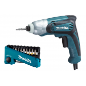 Ударный шуруповёрт Makita TD0100 + набор бит E-03567