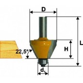 Фреза кромочная конусная (22.2х13 мм; 25°; хвостовик 8 мм) по дереву Энкор 9232