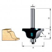Фреза кромочная фасонная(S-образная 23,53х32х10х6 мм; R=2,5 мм (D-09575)