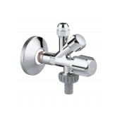 Угловой вентиль GROHE комбинированный 1/2″-3/8″ для подключения смесителей, хром (22036000)