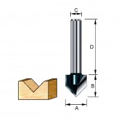 Фреза для V-образных пазов 15,9*38*12,7*12 мм; 90 ° (D-10718)