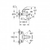 Смеситель для ванны GROHE Eurosmart New, хром (33300002-L)