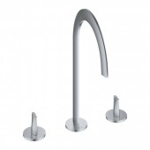 Смеситель для раковины GROHE Atrio Icon 3D, на 3 отверстия, с двумя рукоятками, нержавеющая сталь, матовая (20664SD0)