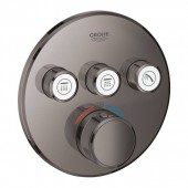 Термостат для ванны/душа GROHE Grohtherm SmartControl, комплект верхней монтажной части, темный графит глянец (29121A00)