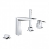 Смеситель для ванны на 4 отверстия GROHE Allure Brilliant Private Collection, монтаж на бортик, рукоятка с рифленой поверхностью, хром (29523000)