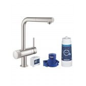 Смеситель для кухни, GROHE Blue Pure Minta, стартовый комплект, суперсталь (30382DC0)