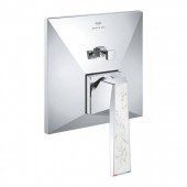 Смеситель однорычажный для ванны GROHE Allure Brilliant Private Collection, скрытого монтажа, квадр. розетка, рукоятка со вставкой из белого кварца, хром (24426000)