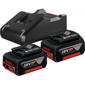 Аккумуляторные батареи и зарядное устройство BOSCH 2xGBA 18V 4 Ah + GAL 18V-40 (1600A019S0)