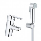 Набор GROHE Feel: смеситель однорычажный для раковины и гигиенический душ с настенным держателем, хром (23954000)