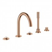 Комплект для ванны на 5 отверстий GROHE Atrio Private Collection, монтаж на борт, без рукояток, теплый закат (25224DA0)