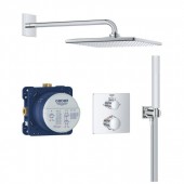 Набор для душа GROHE Precision: встраиваемый термостат на 2 выхода, SmartBox, верхний душ, шланг, ручной душ, хром (34881000)