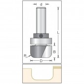 Фреза радиусная с плоским дном и с  подшипником Dimar 1062639 D19,1x16 L67 (1062639)