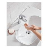 Смеситель для раковины GROHE Eurosmart с донным клапаном, средний излив, хром (23322001)