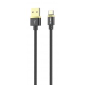 Кабель Olmio Deluxe, USB 2.0 - Type-C, 1м, 2.1A, черный