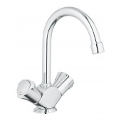 Смеситель для раковины GROHE Costa L с донным клапаном и высоким С-изливом, хром (21375001)