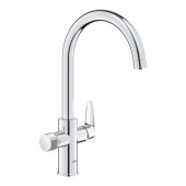 Смеситель для кухни GROHE Blue Pure BauCurve с возможностью подключения фильтра, хром (30580000)