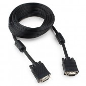 Кабель VGA Premium Cablexpert CC-PPVGA-5M-B, 15M/15M, 5.0м, черный, тройн экран, феррит.кольц пакет