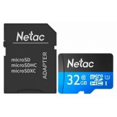 Карта памяти MicroSD 32GB Class 10 U1 Netac P500 NT02P500STN-032G-R с адаптером SD