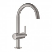 Смеситель для раковины GROHE Atrio, на 1 отверстие, размер L, суперсталь (24362DC0)