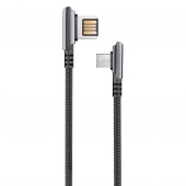 Кабель Olmio Handy угловой microUSB черный