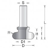 Фреза Dimar паз ручка для открывания D45 L59 I1=21 I2=17.2 D1=17 R4,8 (1480379)