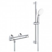 Термостат для душа GROHE Grohtherm 500, с душевым гарнитуром, штанга 600 мм, хром (34796001)