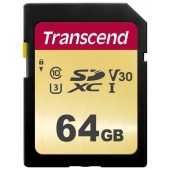 Карта памяти SD 64GB Class 10 U3 Transcend TS64GSDC500S