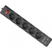 Сетевой фильтр Defender DFS 751 - 1,8 М, 2xUSB, 2.1A, 5 outlets