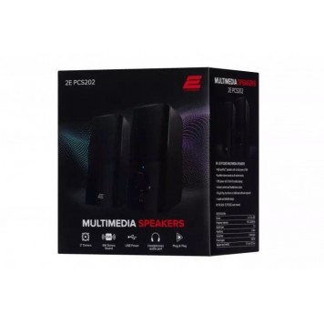 Акустическая система 2E PCS202 2.0 USB Black-1