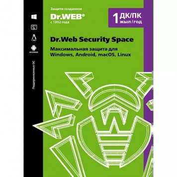 Dr.Web Security Space на 12 м. 1 ПК лицензия