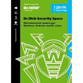 Dr.Web Security Space на 36 м. 1 ПК лицензия