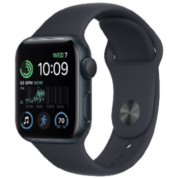 Apple Watch SE GPS, 40mm, Midnight Aluminium Case with, Midnight Sport Band - Regular (MNJT3GK/A)