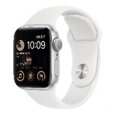 Apple Watch SE GPS, 40mm, Silver Aluminium Case with White Sport Band - Regular (MNJV3GK/A)