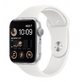Apple Watch SE GPS, 44mm, Silver Aluminium Case with White Sport Band - Regular (MNK23GK/A)