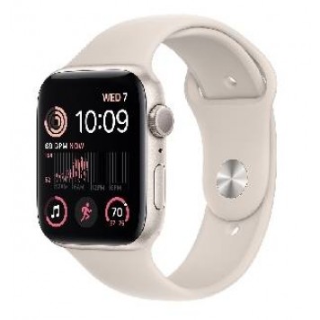 Apple Watch SE GPS, 44mm, Starlight Aluminium Case with, Starlight Sport Band - Regular (MNJX3GK/A)