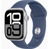 Смарт часы Apple Watch Series 10 GPS 42mm Silver Aluminium Case with Denim Sport Band - M/L