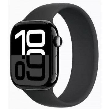 Смарт-часы Apple Watch Series 10 GPS 46mm Jet Black Aluminium Case with Black Sport Band - M/L