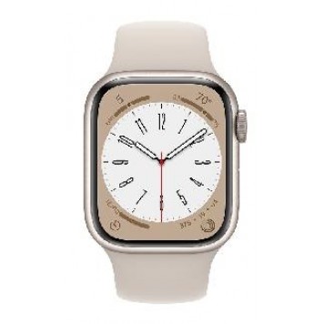 Apple Watch Series 8 GPS, 41mm, Starlight Aluminium Case with, Starlight Sport Band - Regular (MNP63GK/A)-1